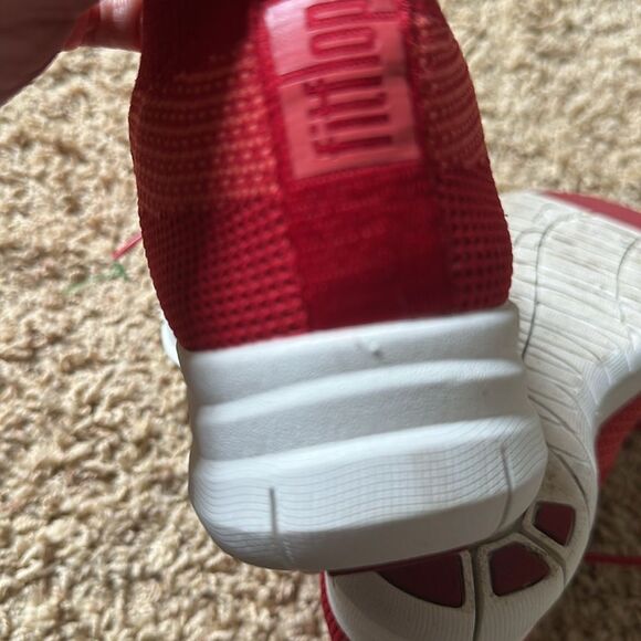 FitFlop | UBERKNIT Red HI-TOP Slip On Lace Up Sneakers | 7 - Picture 7 of 8